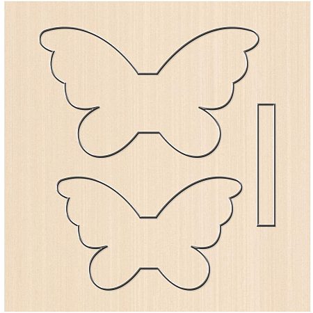 PandaHall Elite Scrapbook Embossing Wooden Die Cutting Leather Mold, Butterfly Shape Cutting Mold for Earring Jewelry DIY Leather Crafts Making
