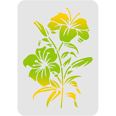 FINGERINSPIRE Easter Lily Drawing Painting Stencils (11.6x8.3inch) Easter Theme Templates Decoration Lilies Drawing Stencil for Painting on Wood, Floor, Wall and Fabric