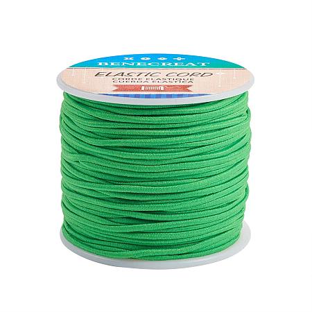 BENECREAT 2mm 55 Yards Elastic Cord Beading Stretch Thread Fabric Crafting Cord for Jewelry Craft Making (Limegreen)