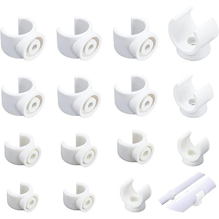 CHGCRAFT 40Pcs 4 Sizes PEX Clips Pipe Hangers Clamps PVC Plastic U-Hook Holder Water Pipe Holder Clamps Tubing Clamp Clips for Tube, White 0.85-1.18 inch Wide