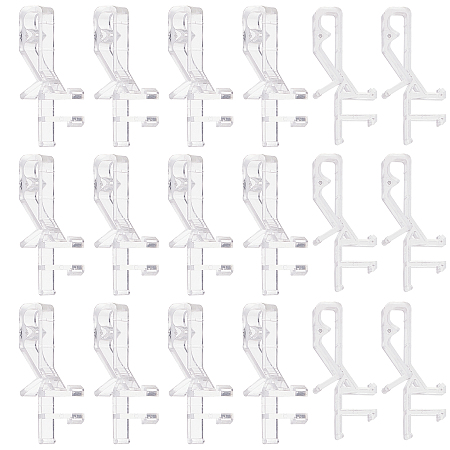 GORGECRAFT 20 PCS Hidden Valance Clips Clear Plastic Valance Clips Window Blind Clips for Horizontal Blind Valance