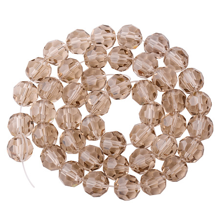 PandaHall Elite Faceted Round Imitation Austrian Crystal Bead Strands, Grade AAA, PapayaWhip, 8mm, Hole: 1mm; about 50pcs/strand, 15.7