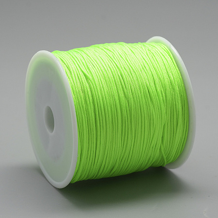 Honeyhandy Nylon Thread, Chinese Knotting Cord, Lawn Green, 0.8mm, about 109.36 yards(100m)/roll