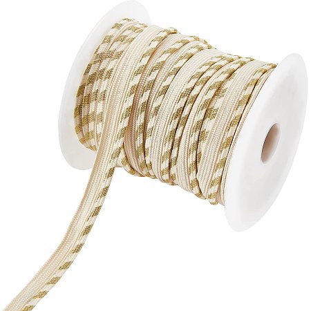 AHANDMAKER 25 Yards Piping Trim with Welting Cord, 3/8 inch Maxi Piping Bias Tape Lip Cord Trim with Golden Edge for Webbing Garment Sewing Trimming Upholstery Accessories