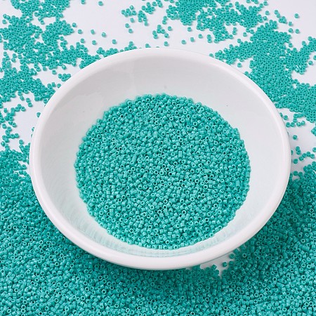 MIYUKI Delica Beads, Cylinder, Japanese Seed Beads, 11/0, (DB0729) Opaque Turquoise Green, 1.3x1.6mm, Hole: 0.8mm, about 2000pcs/bottle, 10g/bottle