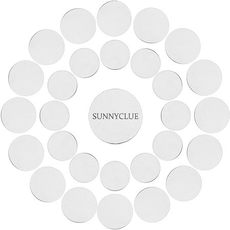 SUNNYCLUE 1 Box 200PCS Round Flat Cabochons Stainless Steel Siver Flatback Cabochon Smooth Metal Cabochons for Jewelry Making Flat DIY Decorations Necklaces Crafing Phone Accessories
