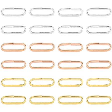 UNICRAFTALE 60pcs 3 Colors Oval Linking Rings Stainless Steel Quick Link Connectors Metal Jewelry Links for Women Jewelry Making 10x3.5x2mm
