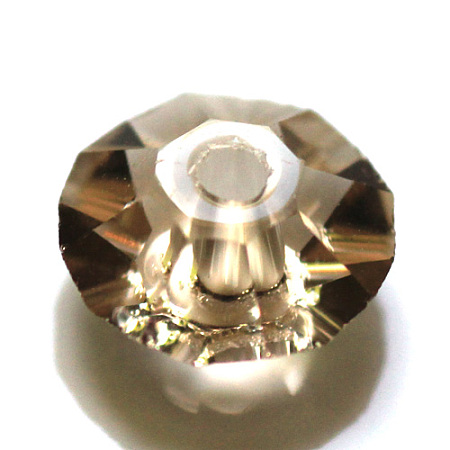 Honeyhandy Imitation Austrian Crystal Beads, Grade AAA, Faceted, Flat Round, BurlyWood, 6x3.5mm, Hole: 0.7~0.9mm
