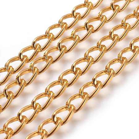 ARRICRAFT Aluminium Twisted Chains Curb Chains, Unwelded, Oxidated in Golden, Link:5x9mm