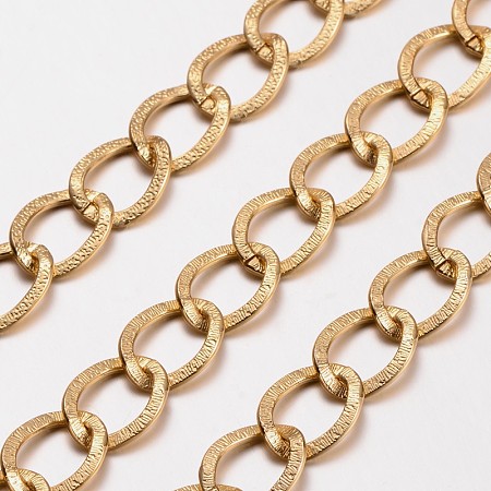 ARRICRAFT Aluminium Twisted Chains Curb Chains, Unwelded, Golden, Link: about 15mmx20mm