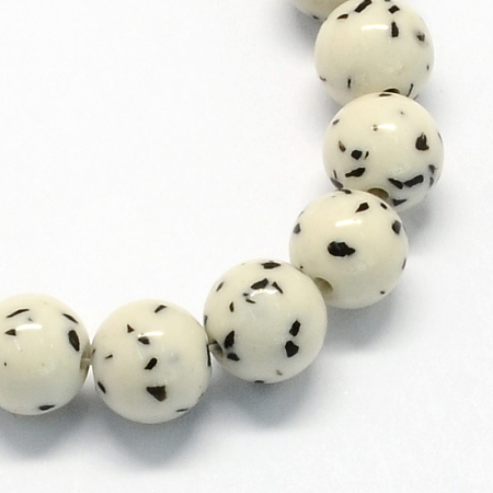 Honeyhandy Synthetic Gemstone Beads Strands, Imitation Buddhist Bodh, Round, White, 10mm, Hole: 1mm, about 40pcs/strand, 15.7 inch