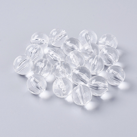 Honeyhandy Acrylic Beads, Round, Clear, 16mm, hole: 2mm