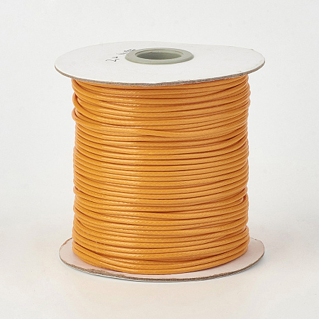 Honeyhandy Eco-Friendly Korean Waxed Polyester Cord, Orange, 1mm, about 185yards/roll(555 feet/roll)(169.16m/roll)