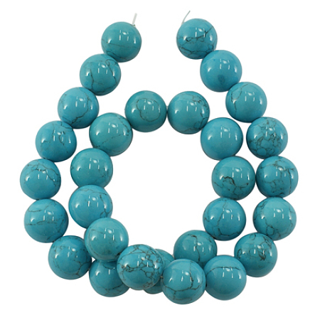 Arricraft Synthetic Turquoise Beads, Dyed, Turquoise, Round, about 4mm in diameter, hole: 0.8mm, about 97pcs/strand, 16 inches