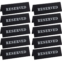 OLYCRAFT 10 Pcs Black Reserved Table Signs 5.9x1.8 Inch Acrylic Reserved Table Signs Reserved Table Tent Sign Guest Reservation Table Seat Sign for Restaurant Wedding Seat Reservation