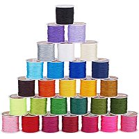 PandaHall Elite 28 Color Chinese Knotting Cord, 0.8mm Nylon Hand Knitting Cord String Beading Thread Jewelry Nylon Cord for Jewelry Making Bracelet Beading Thread, 980 Yards Totally