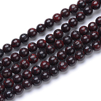 Arricraft Natural Bloodstone Beads Strands, Heliotrope Stone Beads, Round, 4~4.5mm, Hole: 0.5mm, about 86pcs/strand, 15.3 inches