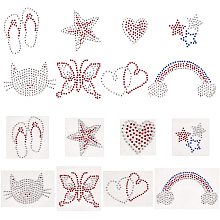 FINGERINSPIRE Iron on Decals, Middle East Rhinestone Transfers Patches, Hotfix Rhinestone Sheet, Mixed Shapes, Mixed Color, 16pcs/set