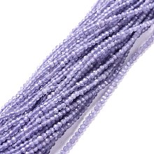 ARRICRAFT Cat Eye Beads Strands, Round, Faceted, Lilac, 2mm, Hole: 0.2mm, 14.17 inch(36cm), 174~184pcs/strand