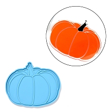 Honeyhandy DIY Pumpkin-shaped Silicone Coaster Molds, Resin Casting Molds, For UV Resin, Epoxy Resin Craft Making, Deep Sky Blue, 157x128x7mm