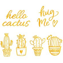 GLOBLELAND 6Pcs Cactus Hot Foil Plate Hug Me Pattern for DIY Foil Paper Embossing Scrapbooking Decor Greeting Cards Making Wedding Birthday Invitation,Matte Platinum