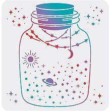 FINGERINSPIRE Wishing Bottle Stencil for Painting, 11.8x11.8 Inch Reusable DIY Art and Craft Stencils Drawing on Wood, Canvas, Fabric, Walls and Furniture