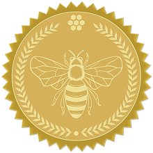 CRASPIRE Gold Foil Certificate Seals Bee Self Adhesive Embossed Stickers 100pcs for Invitations Certification Graduation Notary Seals Corporate Seals Personalized Monogram Emboss