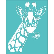 OLYCRAFT 2pcs Self-Adhesive Silk Screen Printing Stencil Giraffe Pattern Reusable Silkscreen Stencil Washable Mesh Transfers Stencil for Printing on Wood T-Shirts Bag - 11x8.5 inch