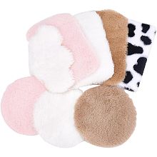 8 Pcs 3 Shapes Mini Plush Carpet, Mixed Color Mini Faux Fur Rug Fuzzy Plush Rug Minihouse Decoration Accessories for Living Room Nursery Home Decoration