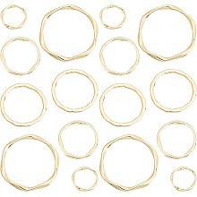 SUNNYCLUE 1 Box 32Pcs 4 Style Brass Linking Rings Hoop Jewelry Making Earrings Beading Hoop for Jewelry Making Teardrop Circle Hoop Earring Bulk for DIY Crafts, Gold