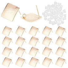 DICOSMETIC 24Pcs Rhombus Ear Stud Post with 1.5mm Loop and 50Pcs Plastic Ear Nuts Brass Stud Earring Components 18K Gold Stud Earring Findings for DIY Earring Jewelery Making, Pin: 0.5mm