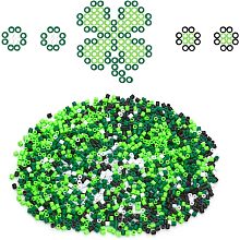 CHGCRAFT 4800Pcs 4 Colors Fuse Beads for St. Patrick's Day Green Beads White Tube Loose Beads Bulk for Necklace Bracelet Hat Craft Making, 5x5mm