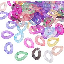 PandaHall Elite 200 pcs Acrylic Linking Rings, 10 Colors Quick Link Connectors for Earring Necklace Jewelry EyeglassChain DIY Craft Making