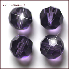 Honeyhandy Imitation Austrian Crystal Beads, Grade AAA, Faceted, Round, Indigo, 6mm, Hole: 0.7~0.9mm