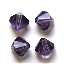 Honeyhandy Imitation Austrian Crystal Beads, Grade AAA, Faceted, Bicone, Indigo, 4x4mm, Hole: 0.7~0.9mm