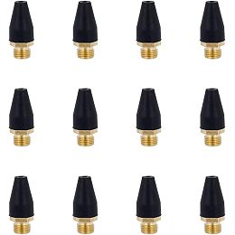 SUPERFINDINGS 12Pcs Alloy Black Rubber Air Tool for Air Nozzle Tip Alloy Blow Gun Rubber Tip for Air Tool Accessories Air Blow Guns Tool for Inflating Balloon, Basketball, Bicycle