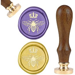 CRASPIRE Wax Seal Stamp Bee, Vintage Sealing Wax Stamps Animal Wood Handle Stamp Wax Seal 25mm Removable Brass Seal for Envelopes Invitations Wedding Embellishment