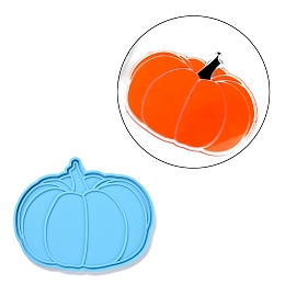 Honeyhandy DIY Pumpkin-shaped Silicone Coaster Molds, Resin Casting Molds, For UV Resin, Epoxy Resin Craft Making, Deep Sky Blue, 157x128x7mm