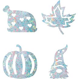 GORGECRAFT 16PCS Thanksgiving Day Window Decals Rainbow Glass Sliding Door Sticker Gnome Signs Maple Leaf Pumpkin Clings Non Adhesive Vinyl Film Stickers for Windows Autumns Harvest Fall Decor