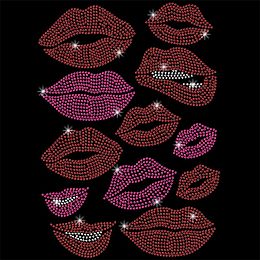 NBEADS Bling Rhinestone Stickers, Glitter Crystal Lip Decals Iron on Appliques Gemstone Border Sticker Glass Hotfix Rhinestone for Art Craft Clothing Car Window Laptop Decor