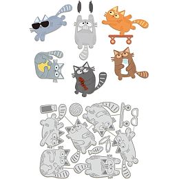 GLOBLELAND 1 Set 13 Pcs Manga Cat Metal Cutting Dies Manga Cat Cut Dies Metal Stencils Metal Die Cuts for Card Making Embossing Tool Stencil Scrapbooking DIY Craft Album Paper Card Decor