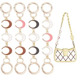 WADORN 4 Colors Purse Strap Extenders, 6.5 Inch Enamel Bag Extender Chain with Moon Pattern Short Shoulder Strap Extension Chain for Crossbody Bag Women Decoration Chain Charms Accessories