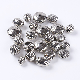 Honeyhandy Antiqued Acrylic Beads, Assorted Shape, Antique Silver, Size: about 12~22mm long, 12~16mm wide, 12~16mm thick, hole: 2~3mm, about 200pcs/500g