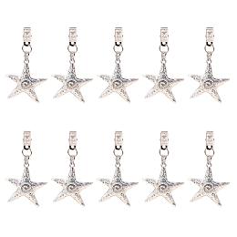 PandaHall Elite 10pcs Tibetan Alloy Starfish Tablecloth Weights Clips Table Cover Kit with Metal Clip Perfect for Heavy Outdoor Garden Party Picnic Tablecloths