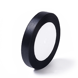 Honeyhandy Single Face Satin Ribbon, Polyester Ribbon, Black, about 1/2 inch(12mm) wide, 25yards/roll(22.86m/roll), 250yards/group(228.6m/group), 10rolls/group