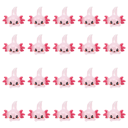 CHGCRAFT 20Pcs Mini Resin Axolotl Slime Charm Tiny Animal Figurine Opaque Resin Cabochons Marine Animal Charm Axolotl Charm for DIY Crafts Birthday Party, Pink