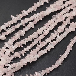 Honeyhandy Chips Natural Rose Quartz Beads Strands, 3~8x3~12x3~5mm, Hole: 1mm, about 32 inch