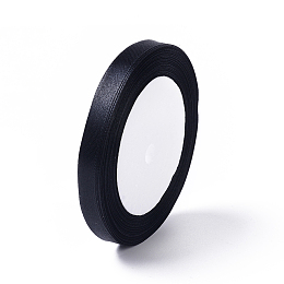 Honeyhandy Garment Accessories 3/8 inch(10mm) Satin Ribbon, Black, 25yards/roll(22.86m/roll)