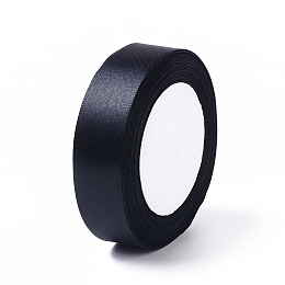 Honeyhandy Satin Ribbon for DIY Garment Hairbow Accessory, Black, about 1 inch(25mm) wide, 25yards/roll(22.86m/roll)