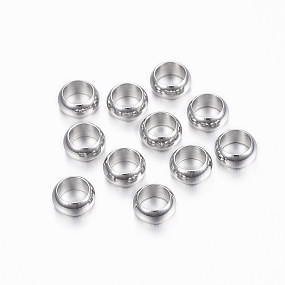 Honeyhandy 304 Stainless Steel Spacer Beads, Ring, Stainless Steel Color, 6x3mm, Hole: 4mm